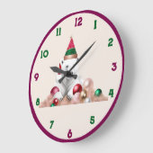 Wandklok, 10-inch rondhout Lijst Grote Klok (Hoek)