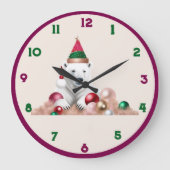 Wandklok, 10-inch rondhout Lijst Grote Klok (Voorkant)