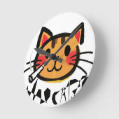 Wandklok, 10-inch rondhout Lijst Ronde Klok (Hoek)