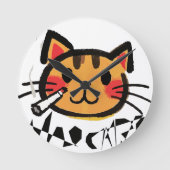 Wandklok, 10-inch rondhout Lijst Ronde Klok (Voorkant)