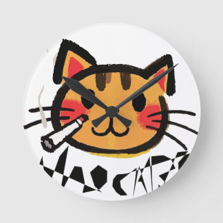 Wandklok, 10-inch rondhout Lijst Ronde Klok