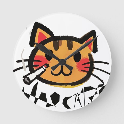 Wandklok, 10-inch rondhout Lijst Ronde Klok (Voorkant)