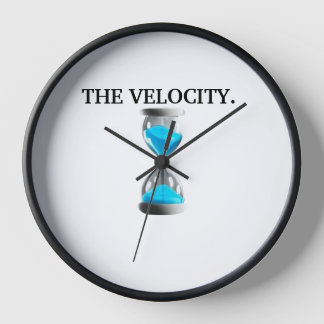 Wandklok, 10" rond zwart houten Lijst