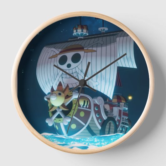 Wandklok, 10" ronde houten frame (Voorkant)
