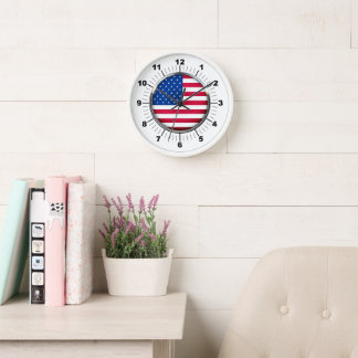 Wandklok, 10 "Round White Wooden Lijst USA