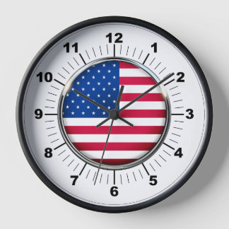 Wandklok, 10" USA zwart houten Lijst