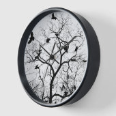 Wandklok, 25,4 cm rond natuurlijk Lijst van hout (Hoek)