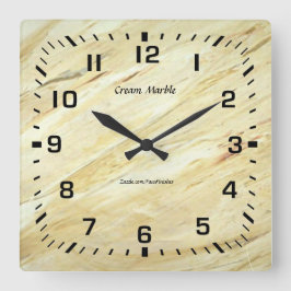 Wandklok, 27,3 cm vierkant acrylaat marmer vierkante klok
