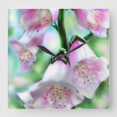 Wandklok Abstract Foxglove pastel kleuren roze (Voorkant)