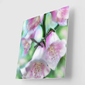 Wandklok Abstract Foxglove pastel kleuren roze (Hoek)