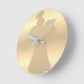 wandklok: Angel Silhouette Ronde Klok (Hoek)