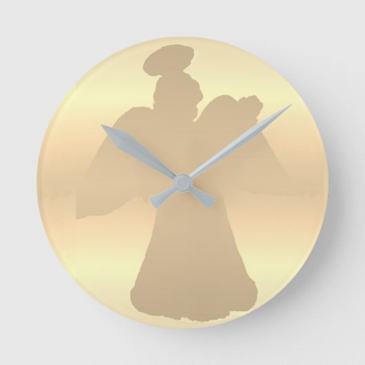 wandklok: Angel Silhouette Ronde Klok (Voorkant)