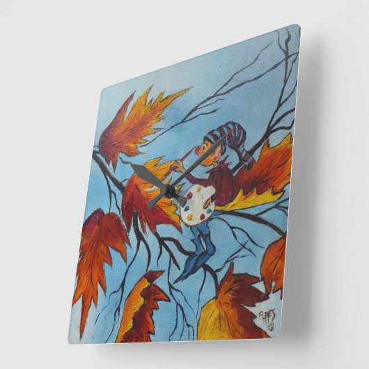 wandklok Ann Hayes schilderend pixie schilderen (Hoek)