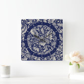 Wandklok barokke stijl, marineblauw en vanille (Huis)