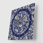 Wandklok barokke stijl, marineblauw en vanille (Hoek)