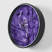 Wandklok Blauw Jay Whimsical Abstract (Hoek)