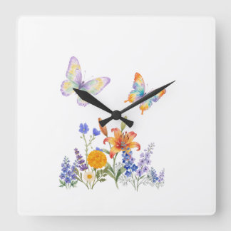 Wandklok Bloemen & Vlinders – Elegante Decoratie
