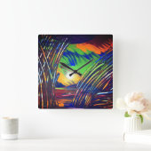 wandklok "Blue Weed" (Huis)