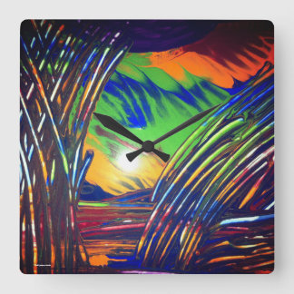 wandklok "Blue Weed"