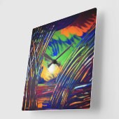 wandklok "Blue Weed" (Hoek)