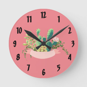 Wandklok Bohemian Cactus Succulenten Dessert Cact