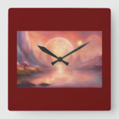 Wandklok Bourgondische kleur, Abstract (Voorkant)