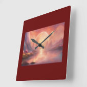 Wandklok Bourgondische kleur, Abstract (Hoek)