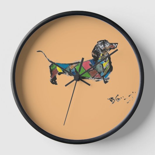Wandklok Dachshund (Voorkant)