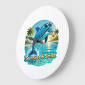 Wandklok Dauphin Tropical – Sun, Sea & Smile (Hoek)