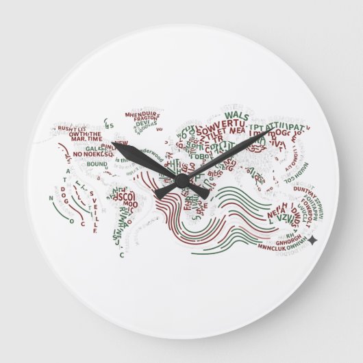 Wandklok Decor Aarde typografisch ontwerp (Voorkant)