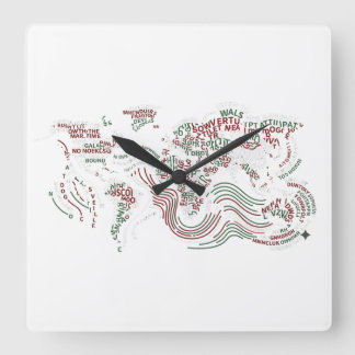 Wandklok Decoratie | Aarde typografisch ontwerp