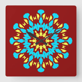 Wandklok, een elegant meerkleurig klassiek ontwerp vierkante klok