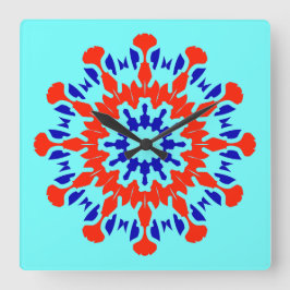 Wandklok, een elegant meerkleurig klassiek ontwerp vierkante klok