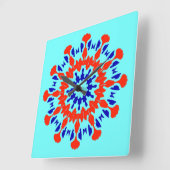 Wandklok, een elegant meerkleurig klassiek ontwerp vierkante klok (Hoek)