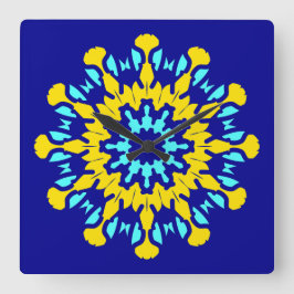 Wandklok, een elegant meerkleurig klassiek ontwerp vierkante klok