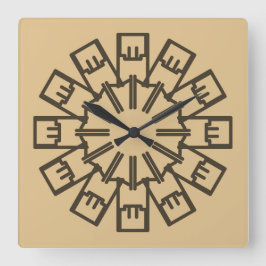 Wandklok, een elegant meerkleurig klassiek ontwerp vierkante klok