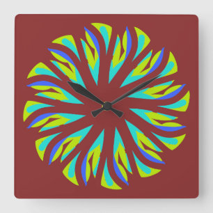 Wandklok, een elegant meerkleurig klassiek ontwerp vierkante klok