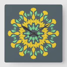 Wandklok, een elegant meerkleurig klassiek ontwerp vierkante klok