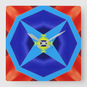 Wandklok, een kleurrijk klassiek ontwerp vierkante klok