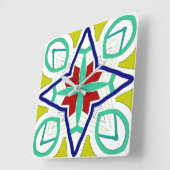 Wandklok, een kleurrijke klassieke design vierkant vierkante klok (Hoek)