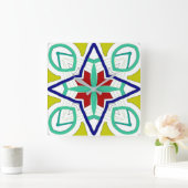 Wandklok, een kleurrijke klassieke design vierkant vierkante klok (Huis)