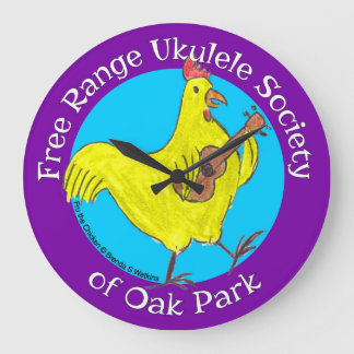 Wandklok Free Range Ukulele Society Logo