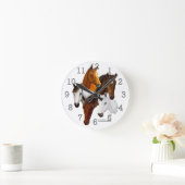 Wandklok - Gepersonaliseerd, 5 paardenkoppen (Huis)
