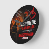 Wandklok - "Gironde Solidaire 2026" (Hoek)