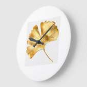 Wandklok Gouden Blad – Botanisch Ontwerp  (Hoek)