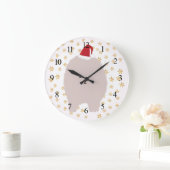 Wandklok Hond, Pommerse Hond Santa Hoed (Huis)