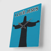 Wandklok ik hou van Jezus (Hoek)