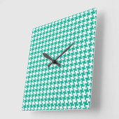 Wandklok in Emerald Green Dogtooth Check (Hoek)
