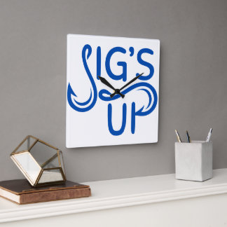 Wandklok. Jigs Up. Vierkante Klok