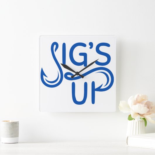 Wandklok. Jigs Up. Vierkante Klok (Huis)